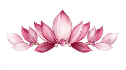 Fototapeta premium A beautiful arrangement of pink lotus flowers, showcasing soft petals and a delicate design, perfect for decorative purposes.