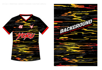 gradient sunset water reflection Sublimation Jersey Design vector fire modern stripes pattern sporty background texture football basketball netball gaming esport shirt template