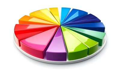 Obraz premium Colorful circular chart showing segments of a whole.