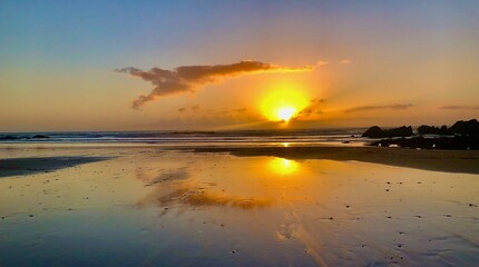 sunset over the sea