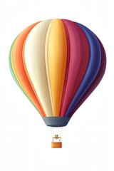 Fototapeta premium A colorful hot air balloon with a blue and orange balloon on top