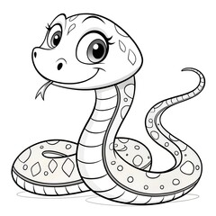Fototapeta premium Cute snake Cartoon isolated on white background