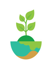 Eco planting vector art on white background

