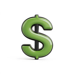Sleek green dollar sign icon representing financial savings and investment