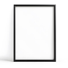 Empty black photo frame with modern design, perfect for displaying art