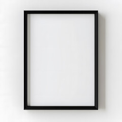 Obraz premium Empty black frame on white background, perfect for displaying art