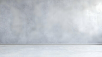 Empty room with textured grey wall, floor, and subtle lighting; ideal for product placement or interior design presentations.