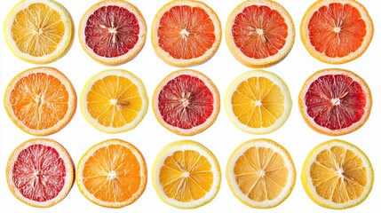 Obraz premium Citrus Fruit Slices Pattern