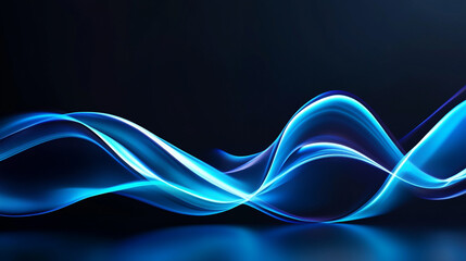 Abstract blue wave pattern on a dark background, representing dynamic energy and flow.