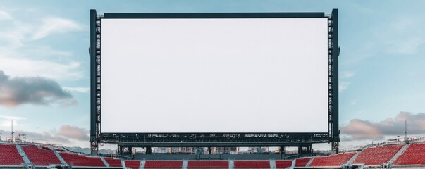 Empty stadium screen ready for upcoming event or sports game.