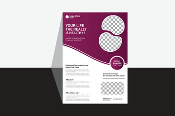 New modern medical flyer design  template 