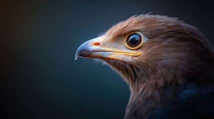 Fototapeta premium A bird with a brown head and black body