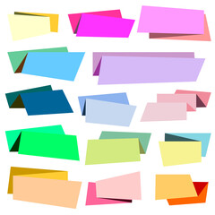 Set of colorful origami banners