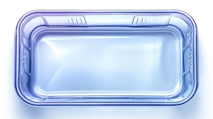 Empty Blue Glass Rectangular Food Container