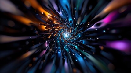 A colorful spiral with a black background