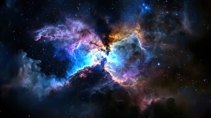 Fototapeta premium A colorful cloud of gas and dust in space
