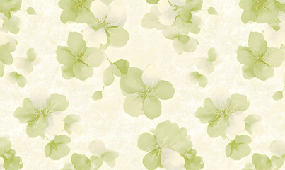 Delicate pastel green floral pattern, soft watercolor style, seamless repeat. Perfect for backgrounds, textiles, or wallpaper design.