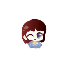 chibi girl wink