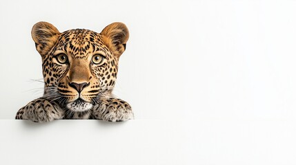 Naklejka premium Playful leopard with curious expression in image