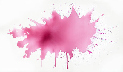 Fototapeta premium Pink watercolor splash on white