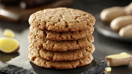 Triple-Ginger Rye Cookies With Copy Space 