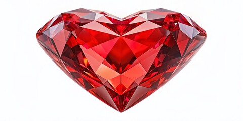 Fototapeta premium Isolated Red Diamond Heart: Perfect for Love & Valentine's Day Designs