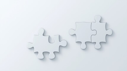 Two interlocking white puzzle pieces on a light background.