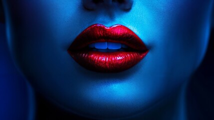 Obraz premium Artistic lips close-up for dental aesthetics concept
