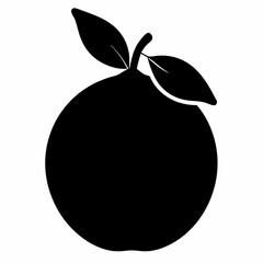 guava black silhouette vector art