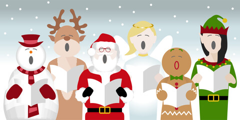 Choir made up of Christmas characters