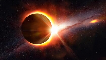 Spectacular Total Solar Eclipse with Glowing Corona and Milky Way Galaxy in Stunning Cosmic Detail...