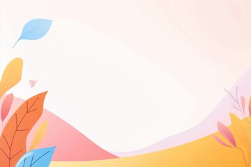 Abstract autumn landscape with colorful leaves and gentle gradient background