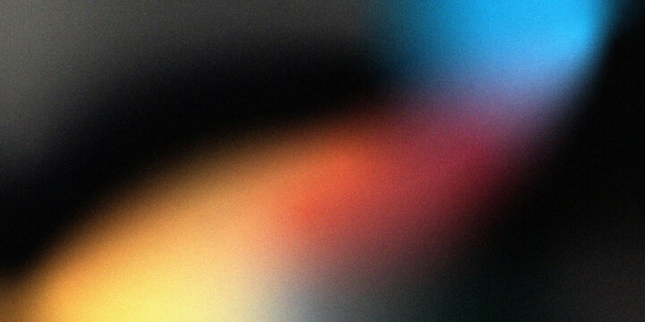 Abstract noisy grain creative flair rough gradient noisy grain background texture for digital art. Smooth color transitions elegant design Grainy colorful warm blue light leaks on black background.