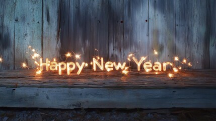 Naklejka premium Glittering sparklers spelling out 