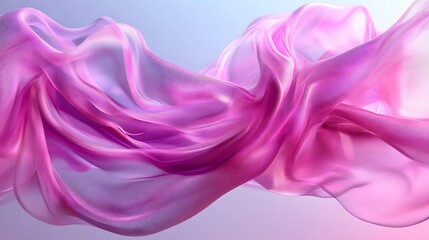 Obraz premium Flowing pink fabric, abstract design, pastel background, website banner.