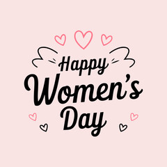 Festive Happy Women's Day Typography Design With Ornaments