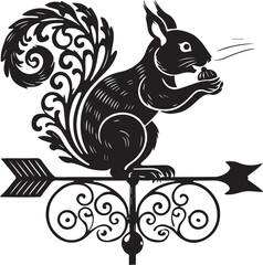 running squirrel silhouette vector