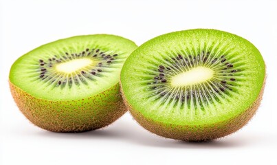 Fototapeta premium sliced kiwi fruits isolated on white background