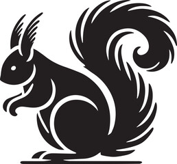 running squirrel silhouette vector