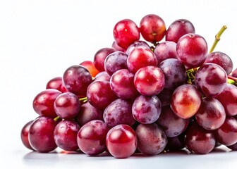 Fototapeta premium Juicy Ripe Red Grapes Isolated on White Background - Perfect for Food and Wine Stock Photography