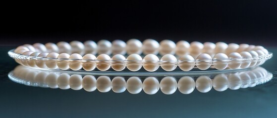 Pearl bracelet, close-up, reflection, elegance