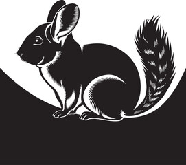 running squirrel silhouette vector