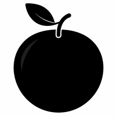 Fototapeta premium Abiu Black Silhouette Vector Art