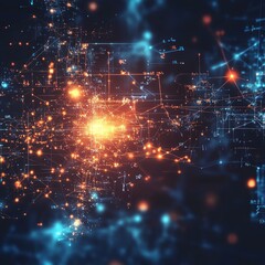 Obraz premium Algebraic equations and scientific formulas, blending mathematical theory with science, educational theme, futuristic design, abstract background