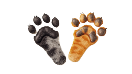 Black dog paw print isolated on white background, vector illustration of footstep pattern