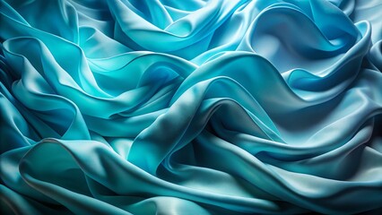 Obraz premium Light Blue Fabric Wave Silhouette - Elegant Textile Background
