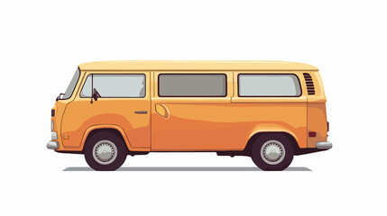 Minibus Vector Illustration: Minivan Isolated on White Background
