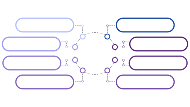 Blue tone circle infographic with 8 steps, process or options.