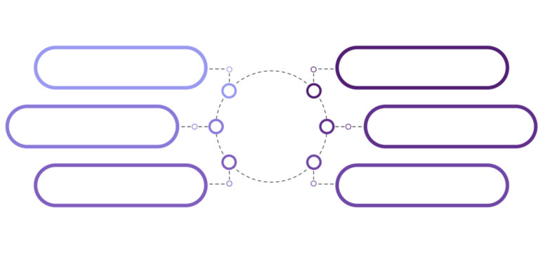 Blue tone circle infographic with 6 steps, process or options.