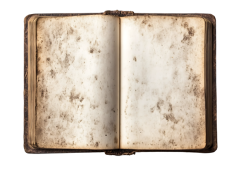 An open blank book with white pages on the left isolated on white background.PNG
